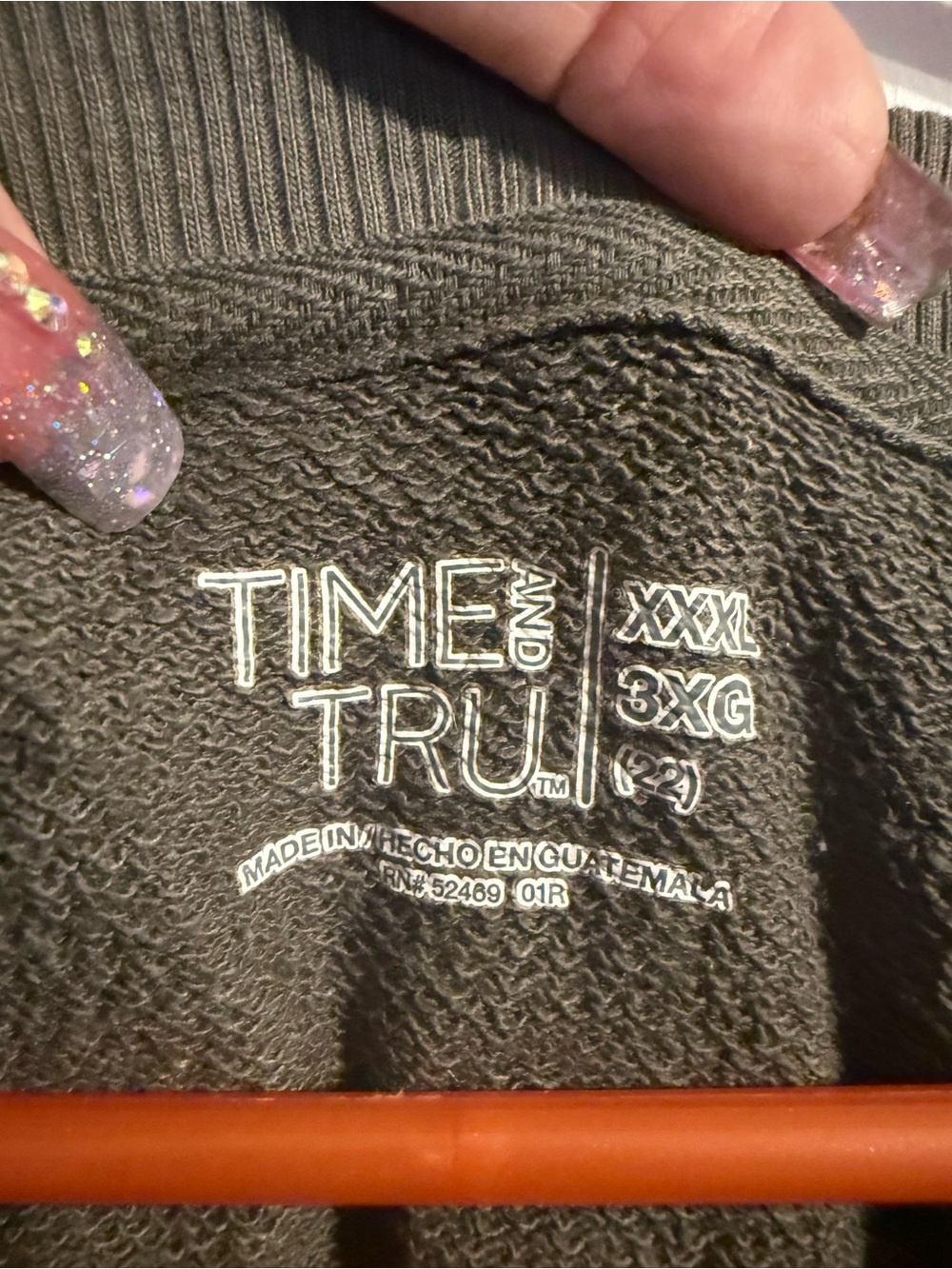 Time and Tru Women's Camouflage Crewneck Sweatshirt - Olive Green - Picture 4 of 5